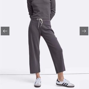 NWT MATE the Label Organic Thermal Wide Leg Pant in Charcoal